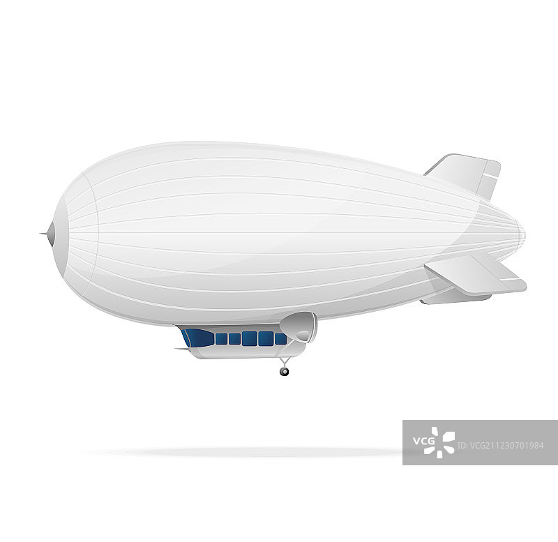 白色背景上的白色飞艇气球图片素材