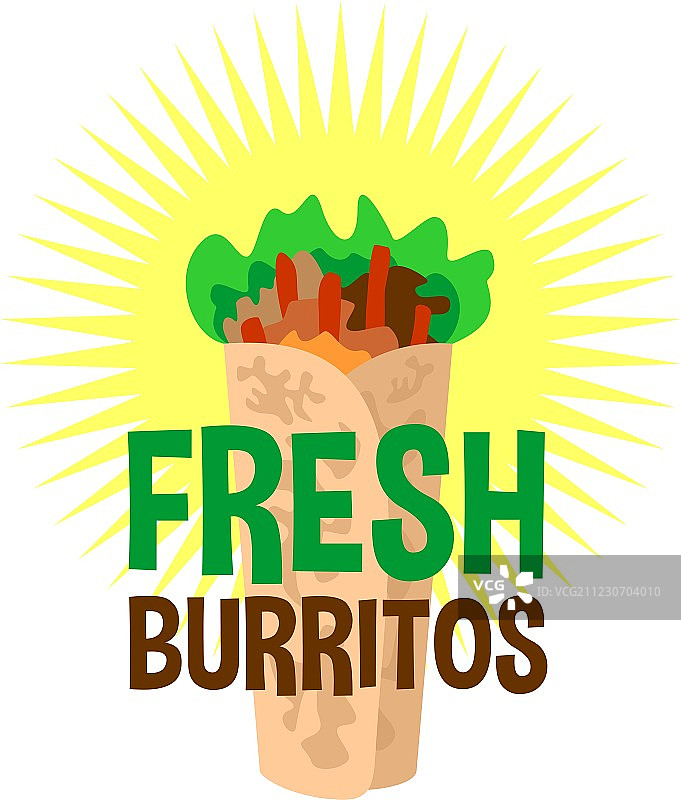 新鲜墨西哥卷饼标志小吃店招牌图片素材