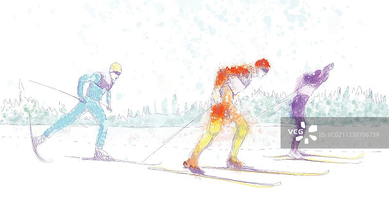 越野滑雪图片素材