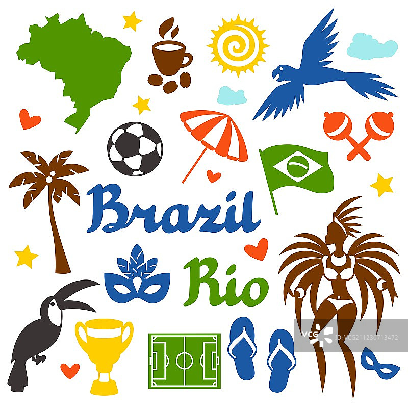 巴西风格物品与文化合集图片素材