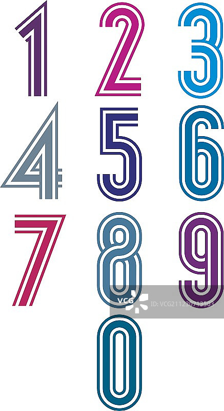 时髦的复古条纹数字图片素材