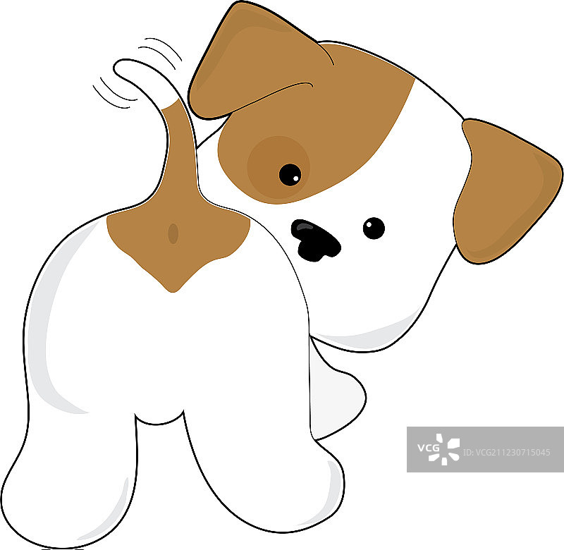 可爱小狗的后视图图片素材