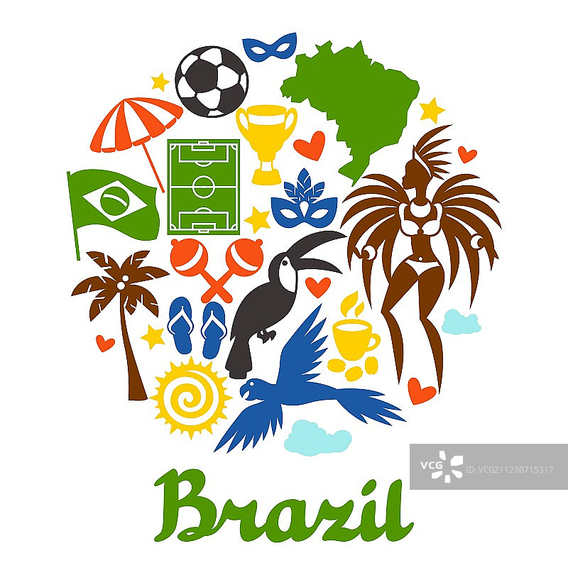 具有程式化物体的巴西背景图片素材