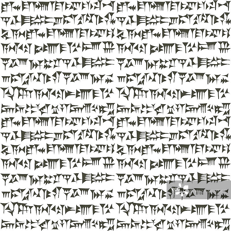 古代亚述或苏美尔楔形文字铭文图片素材
