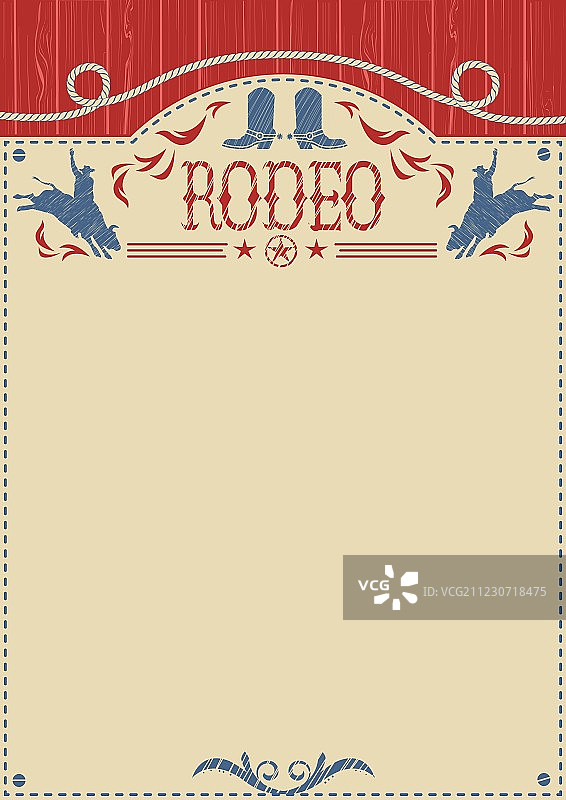 美国牛仔竞技表演海报：牛仔骑马图片素材