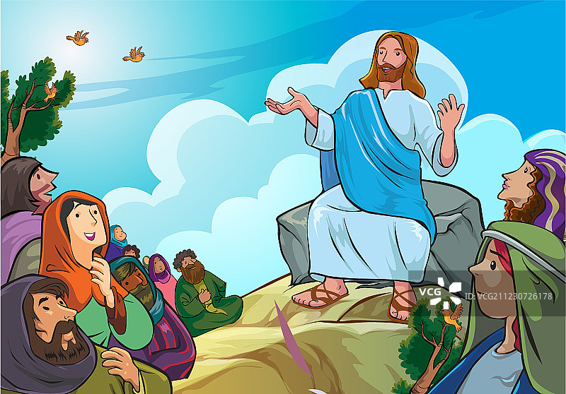 耶稣讲道图片素材