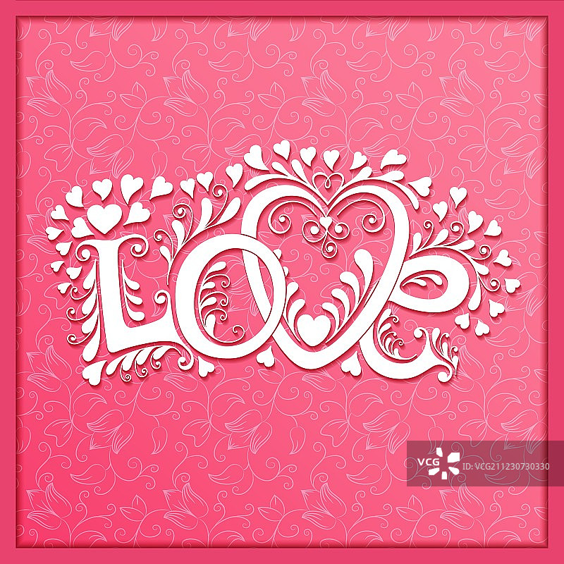 手绘爱心字母情人节贺卡图片素材