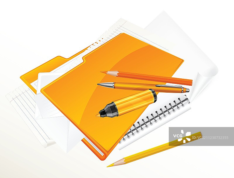 便签本笔文件夹毡尖v图片素材