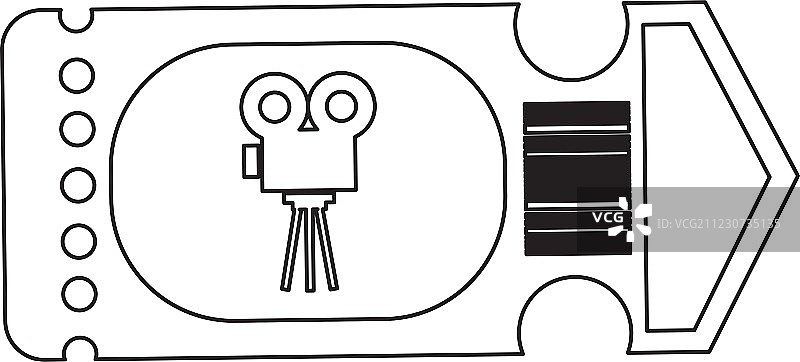 电影票黑色线条图片素材