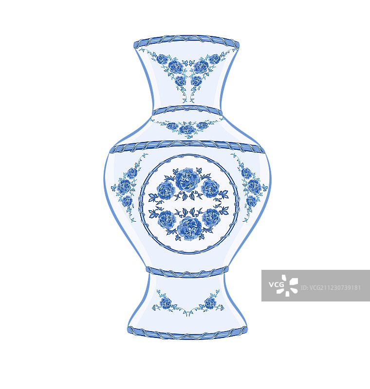 复古彩陶花瓶图片素材