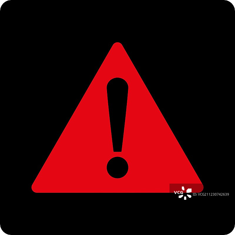 警告扁平高强度红黑色图标图片素材