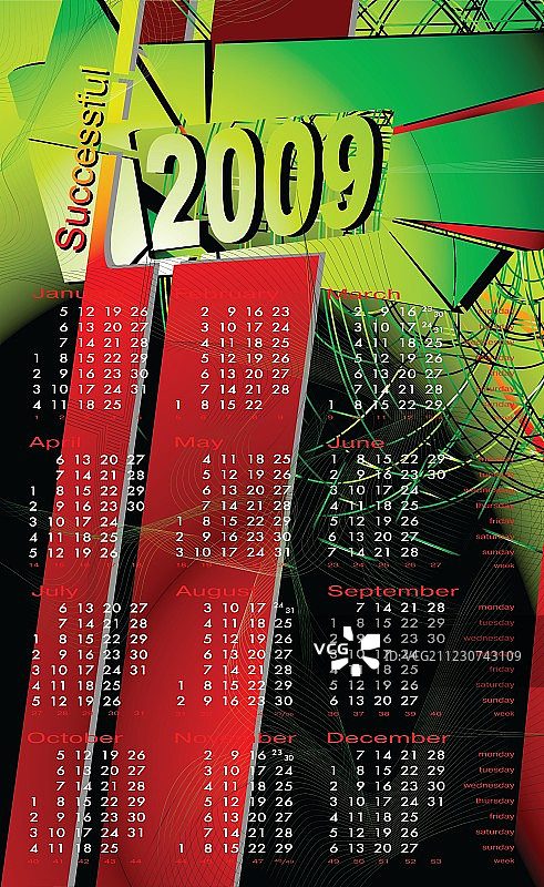 2009年日历图片素材