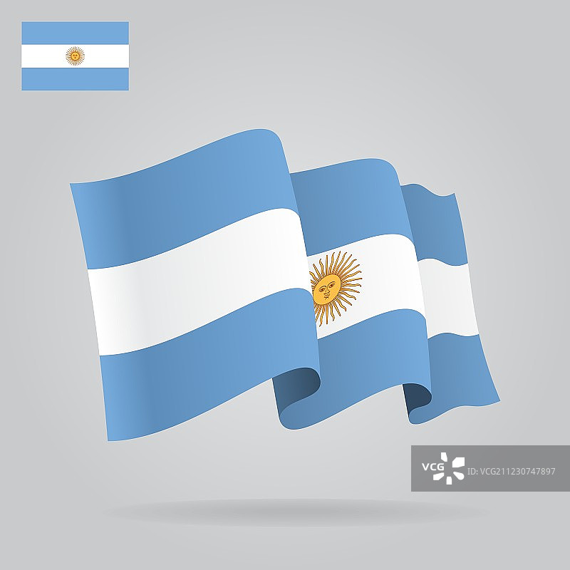 阿根廷扁平波浪旗帜图片素材