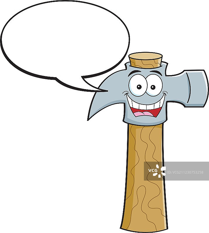 带有气球标题的卡通锤子图片素材