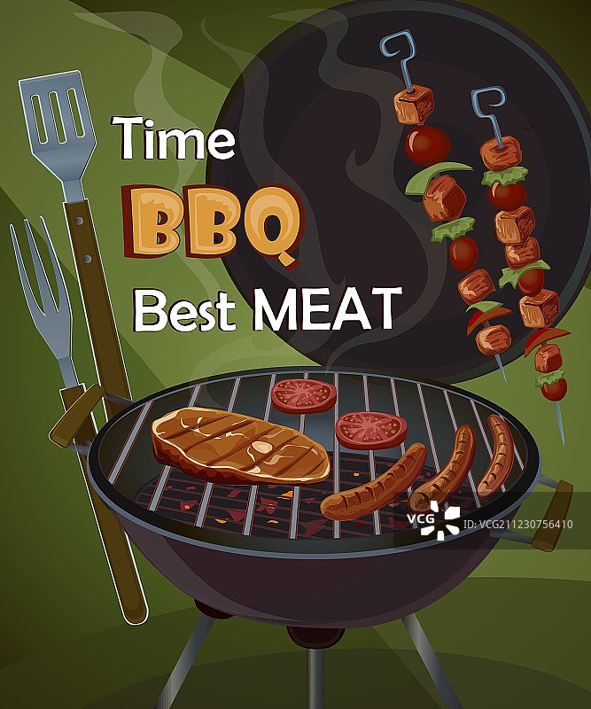 复古烧烤海报图片素材