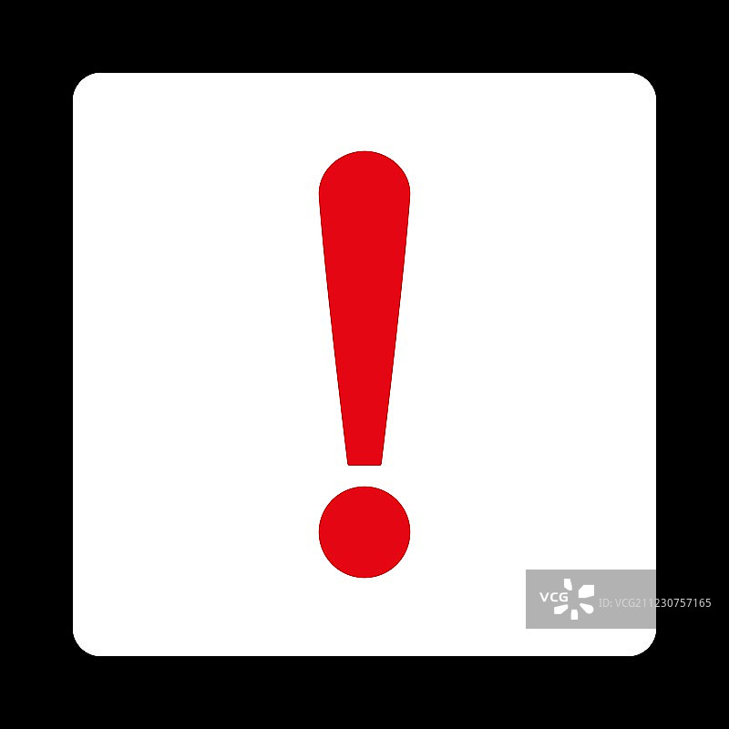 扁平红色和白色圆形感叹号图片素材