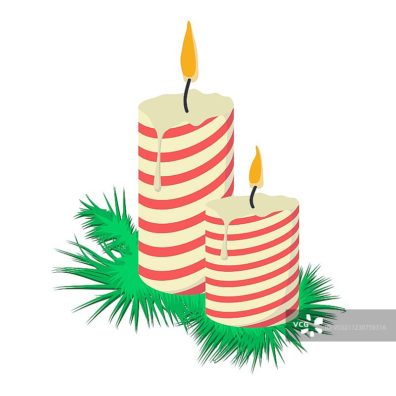 树枝上的卡通蜡烛图片素材