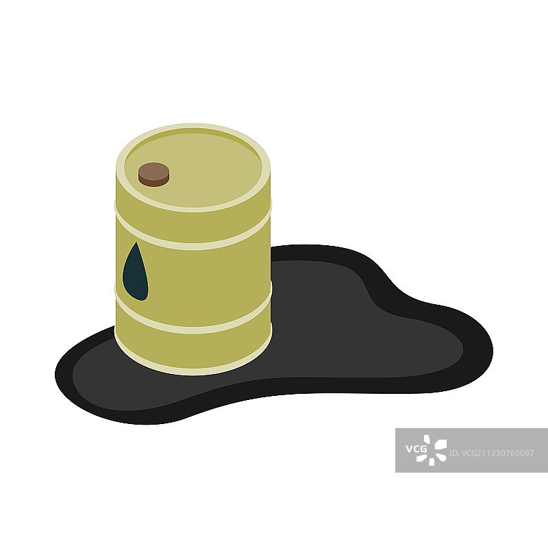 溢出的油桶水坑图标等距3D样式图片素材