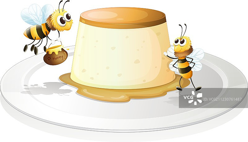 奶油和蜜蜂图片素材