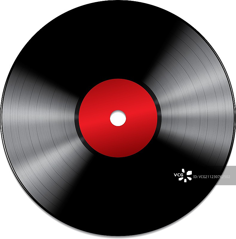 白色背景上的黑色乙烯基唱片图片素材