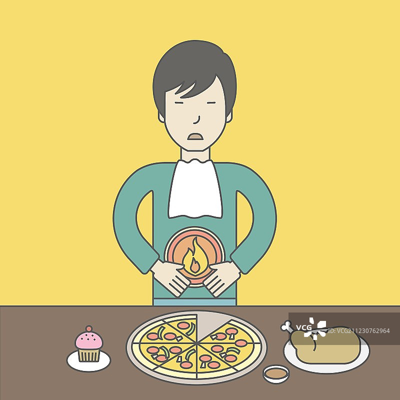 患有胃灼热的男人图片素材