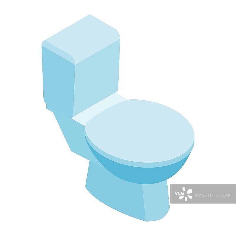 带盖马桶2.5D图标图片素材