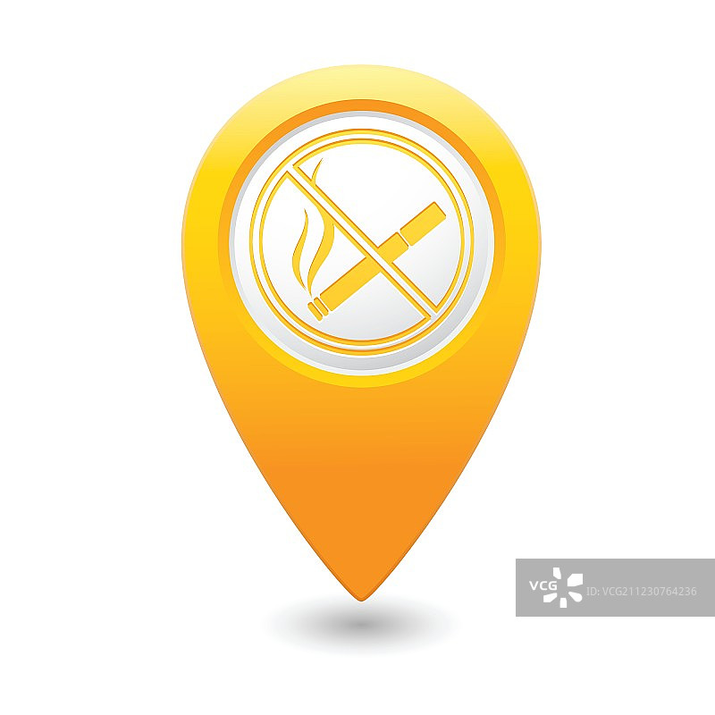 禁止吸烟地图指针黄色图片素材
