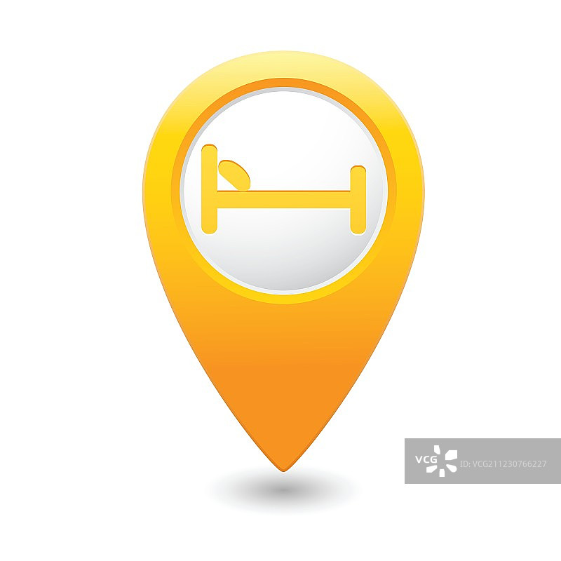 床铺地图指针黄色图片素材
