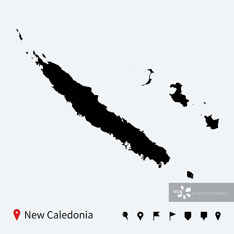 新喀里多尼亚高精度地图，带导航图片素材