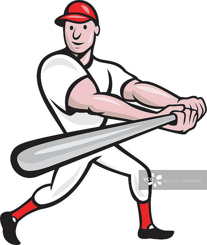 棒球击球手卡通图片素材