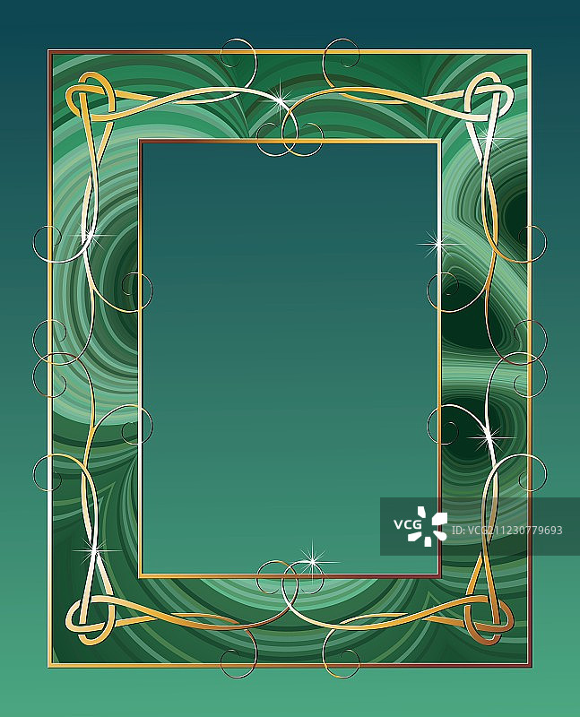 孔雀石边框图片素材