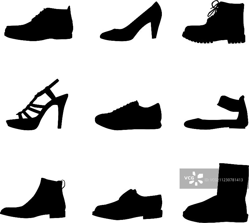 鞋子轮廓图片素材