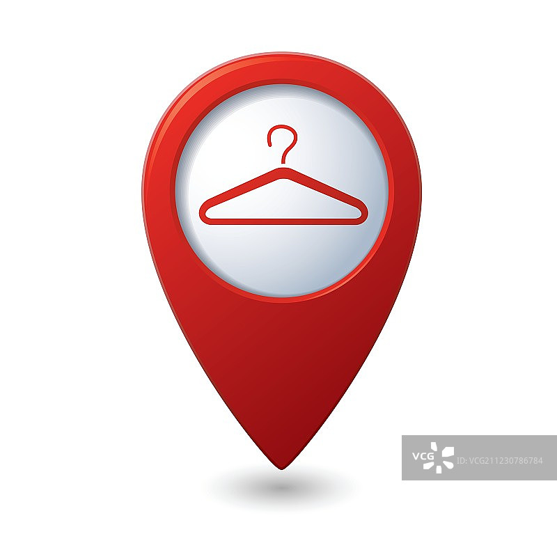 带有衣架图标的地图指针图片素材
