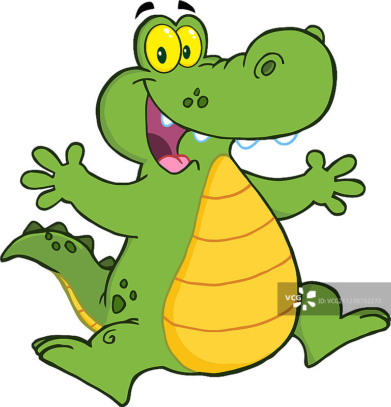 快乐的鳄鱼跳跃图片素材