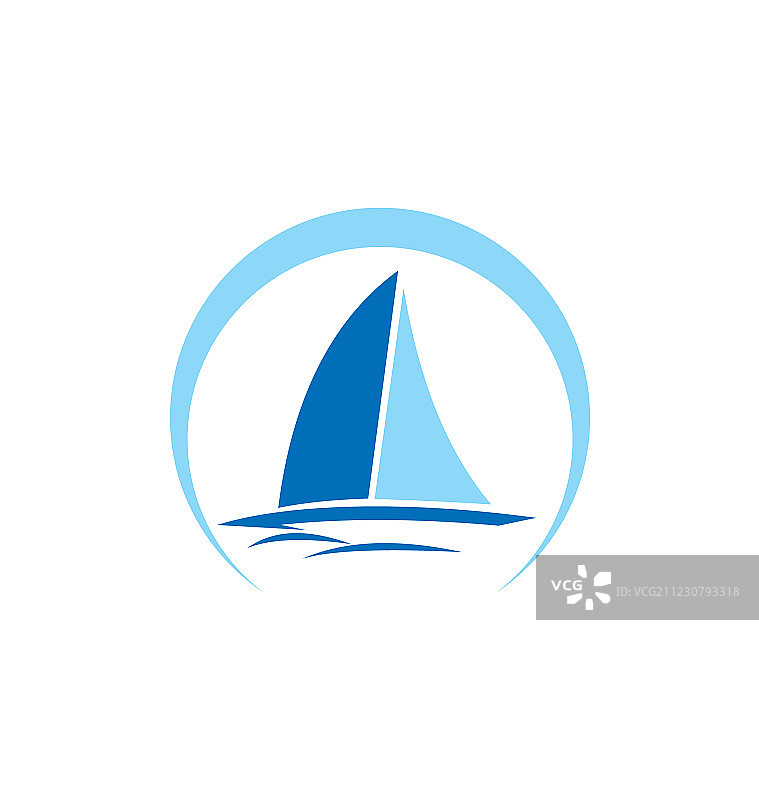 帆船游艇抽象标志图片素材