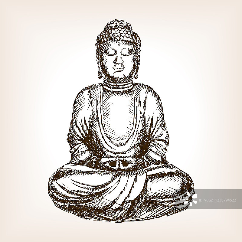 手绘风格佛像图片素材