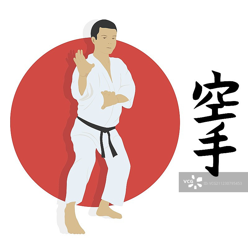 男子展示空手道图片素材
