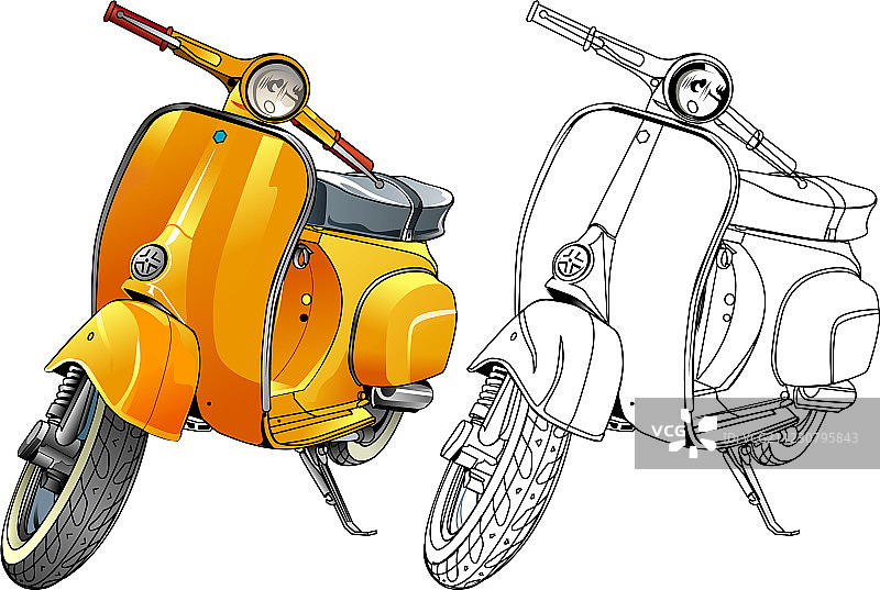 老式Vespa摩托车图片素材