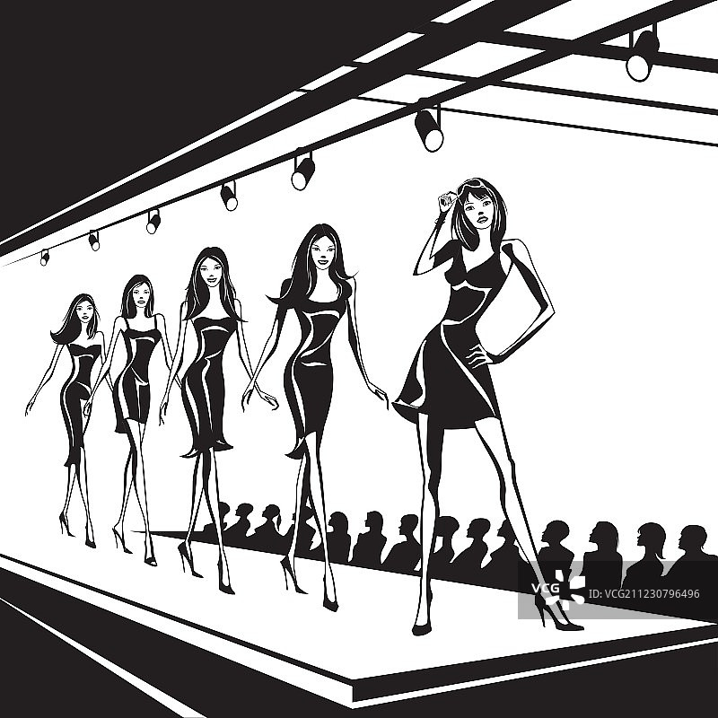 时装模特展示新款服装图片素材