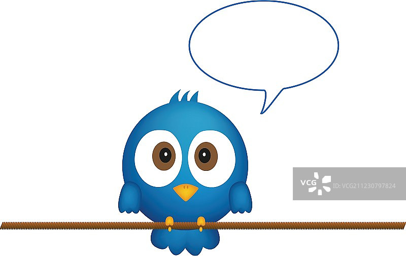 蓝鸟坐在绳子上。图片素材