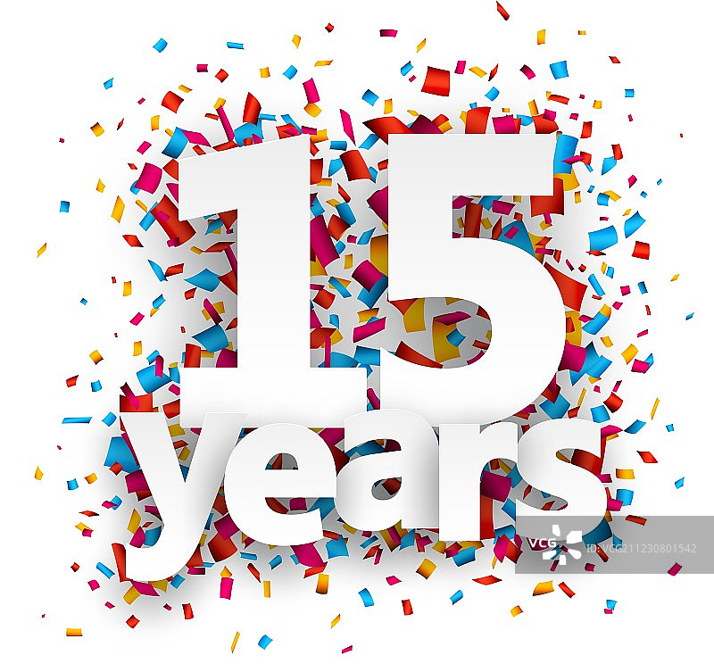 15周年纸屑标志图片素材