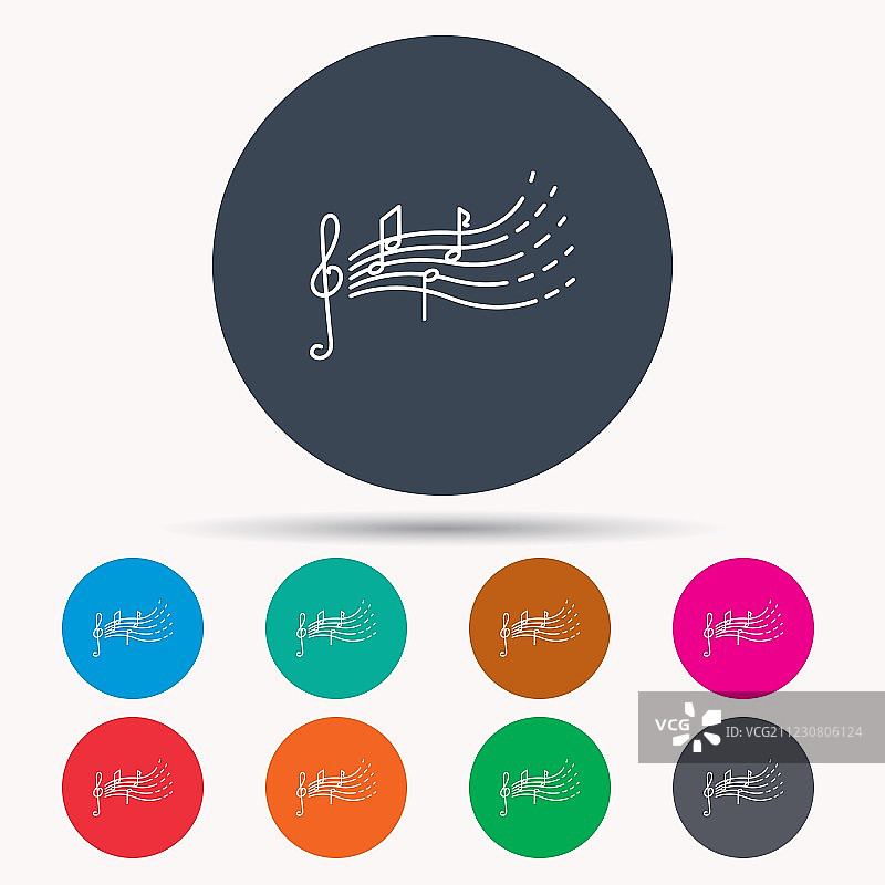 儿童歌曲图标：音符旋律符号图片素材