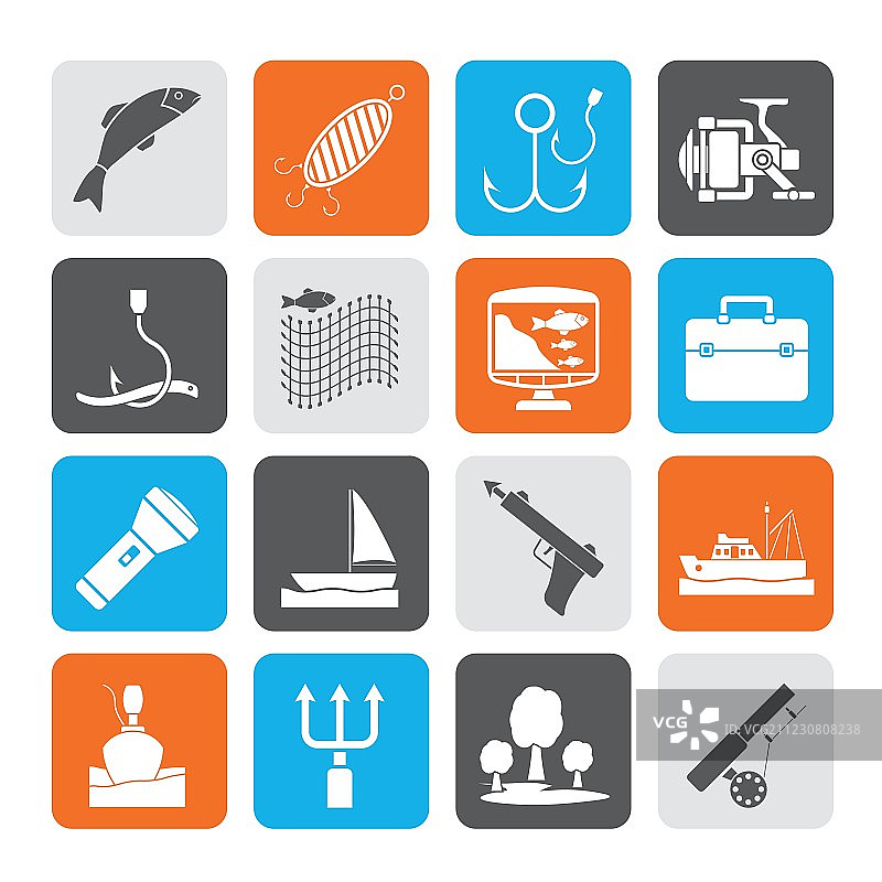 渔业图标剪影图片素材