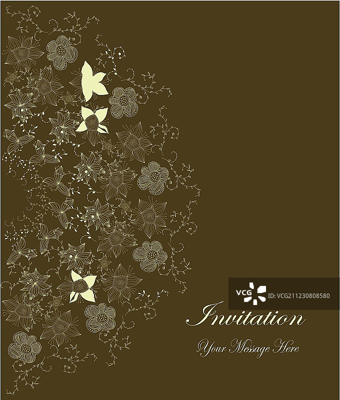 花卉邀请函模板图片素材