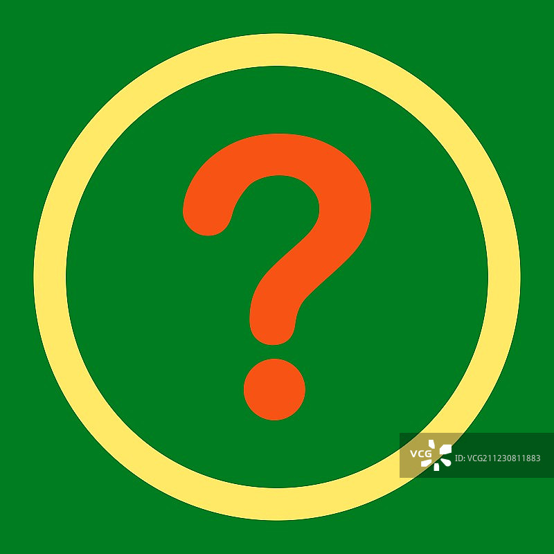 橙黄色问号扁平圆形图片素材