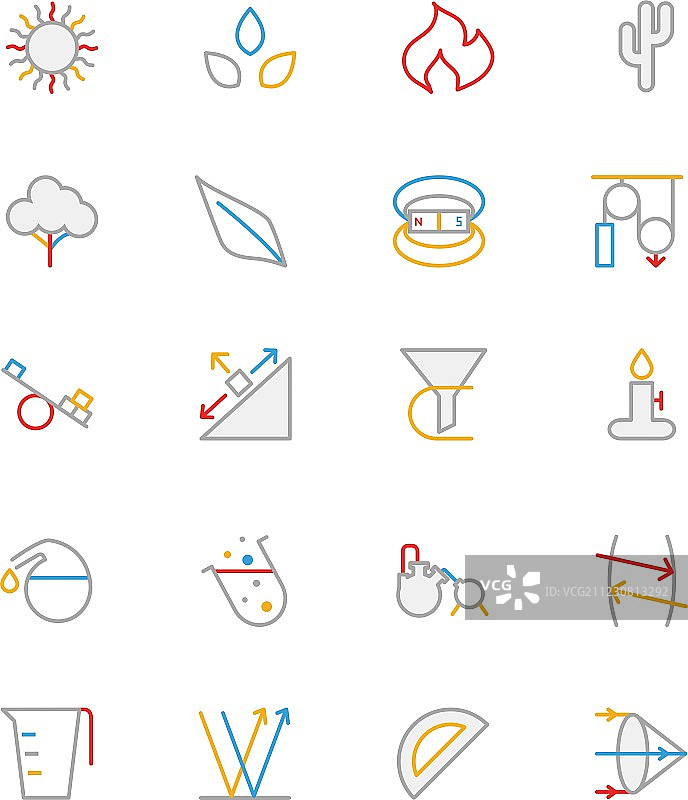 彩色科学轮廓图标7图片素材