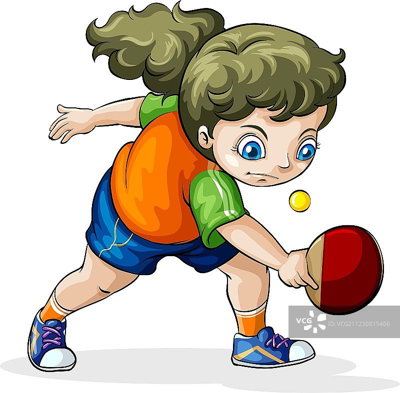 白人女孩打乒乓球图片素材