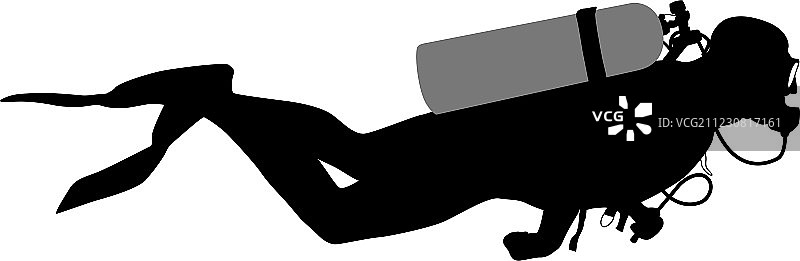 潜水员黑色轮廓图片素材