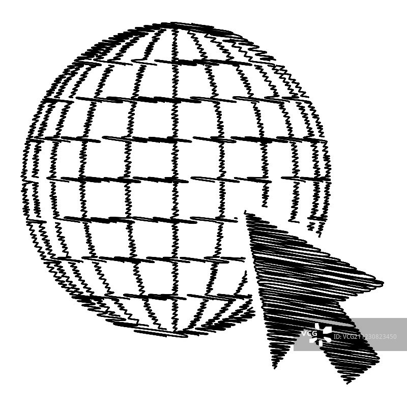 带涂鸦效果的黑色图标图片素材