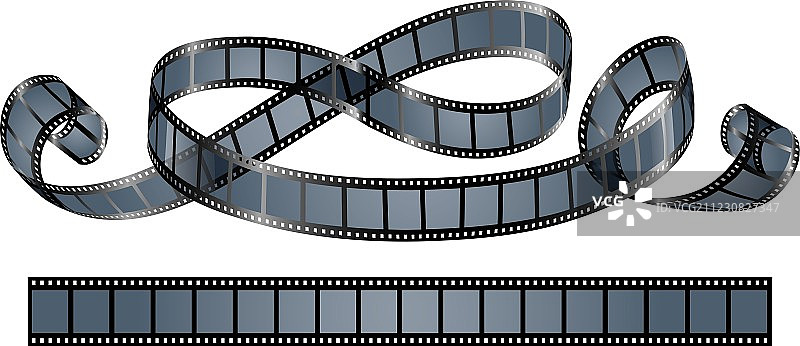 扭曲的胶片卷轴图片素材